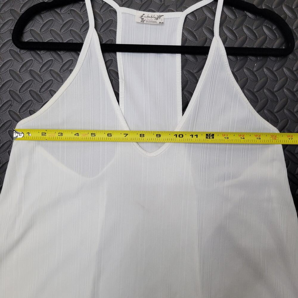 Free People Intimately Women’s Small White Ribbed Racerback Tank Top Neutral - Picture 4 of 6